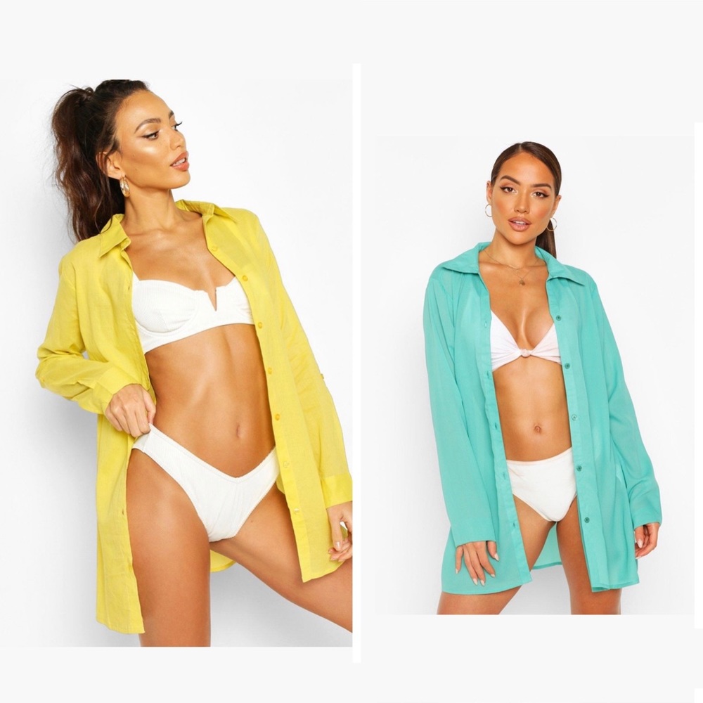 1 blue beach cover up left